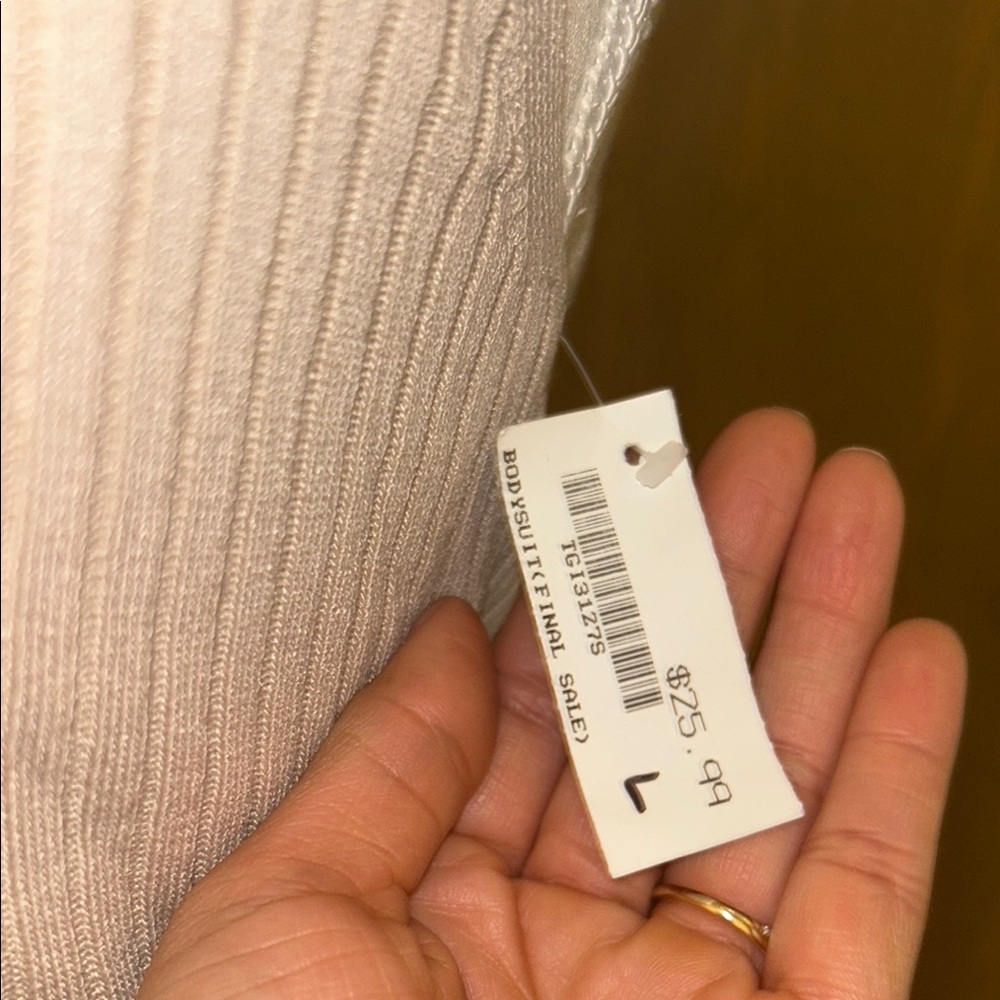 Tan Ribbed Zip-Up Bodysuit - Picture 4 of 7